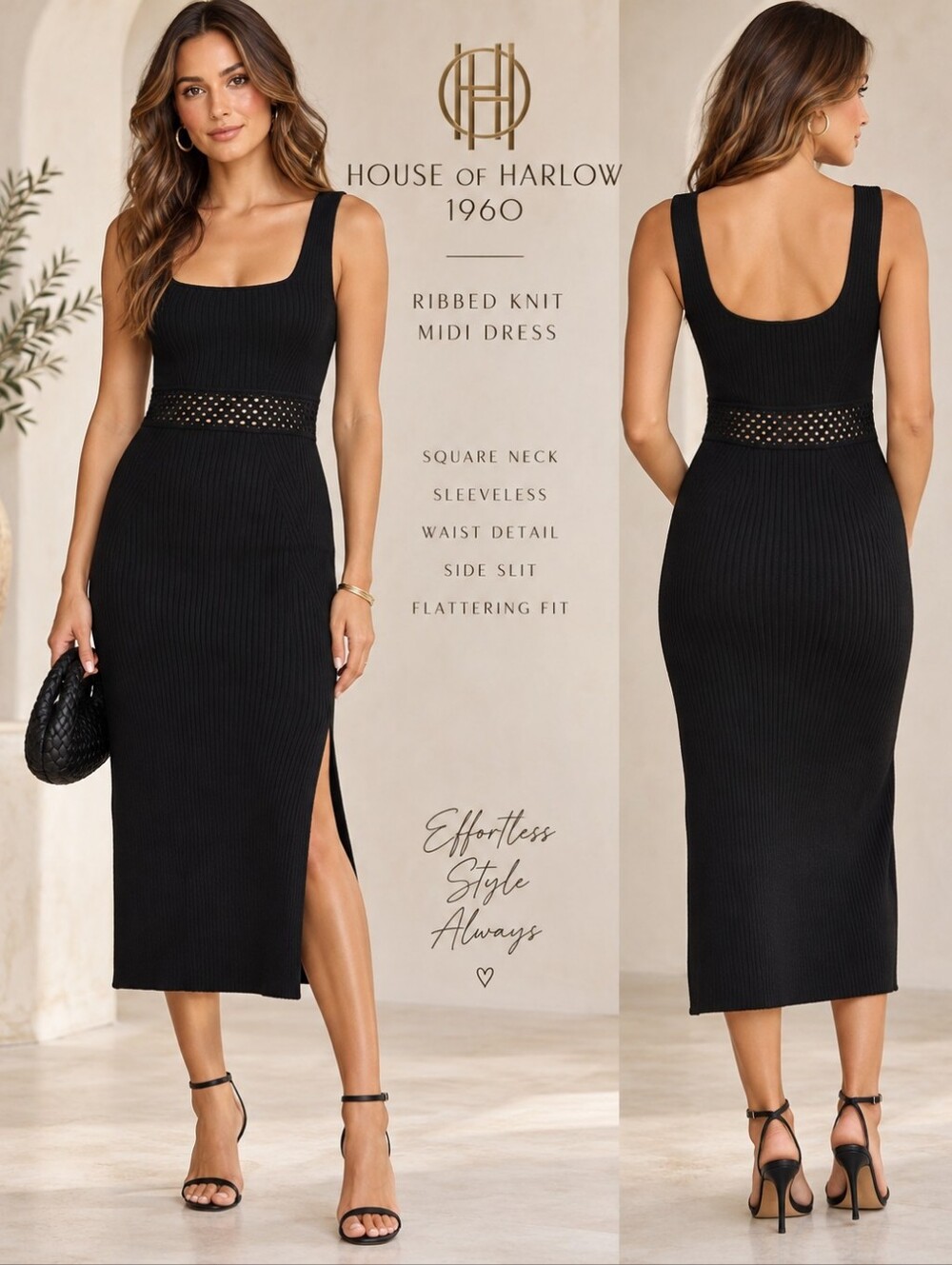 House Of Harlow 1960 NWT Ribbed Midi Dress